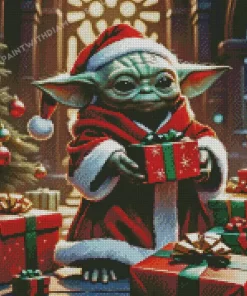 Christmas Baby Yoda Diamond Paintings