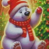 Christmas White Bear Diamond Paintings