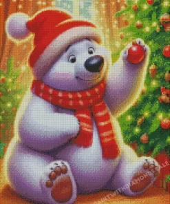 Christmas White Bear Diamond Paintings