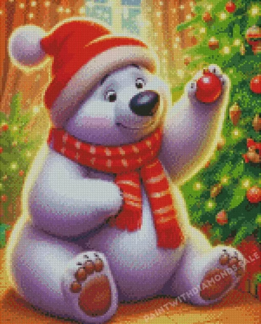 Christmas White Bear Diamond Paintings