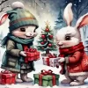 Christmas Bunnies Diamond Paintings