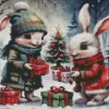 Christmas Bunnies Diamond Paintings