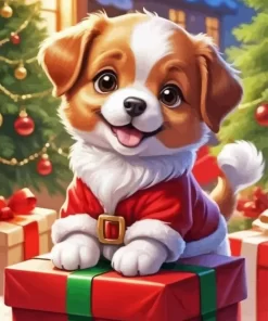 Christmas Dog Diamond Paintings