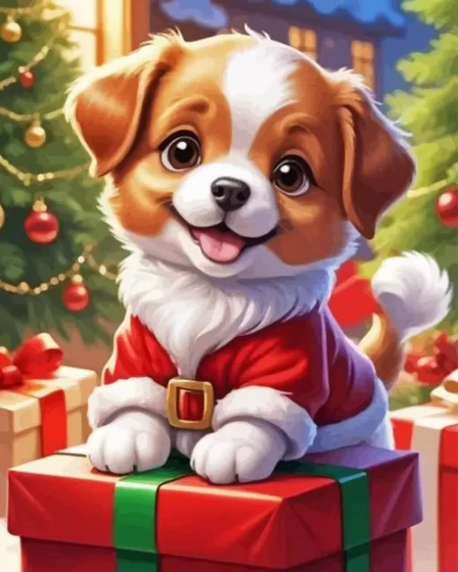 Christmas Dog Diamond Paintings