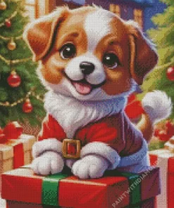 Christmas Dog Diamond Painting