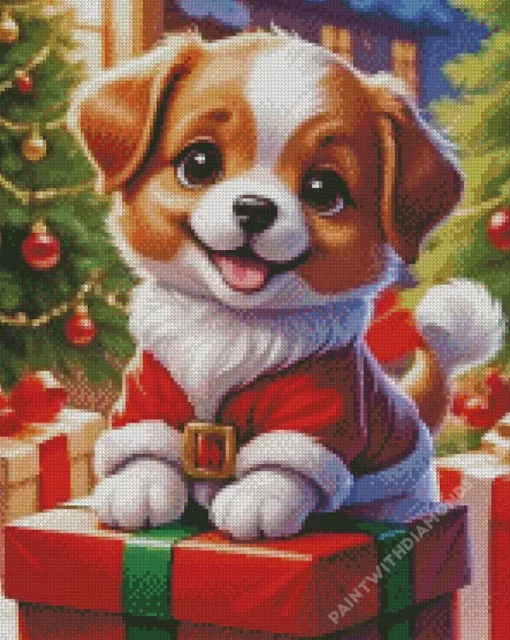 Christmas Dog Diamond Painting