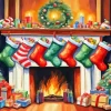 Christmas Fire Place Diamond Paintings