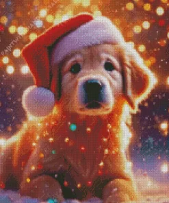 Christmas Golden Retriever Diamond Paintings