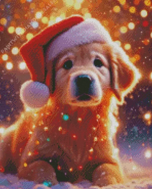 Christmas Golden Retriever Diamond Paintings