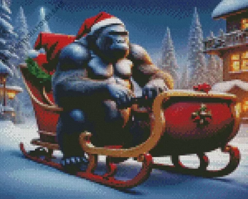 Christmas Gorilla Diamond Painting