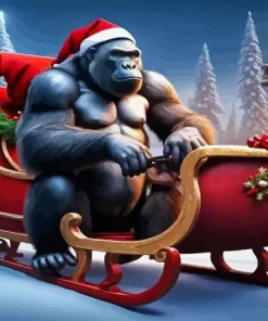 Christmas Gorilla Diamond Painting