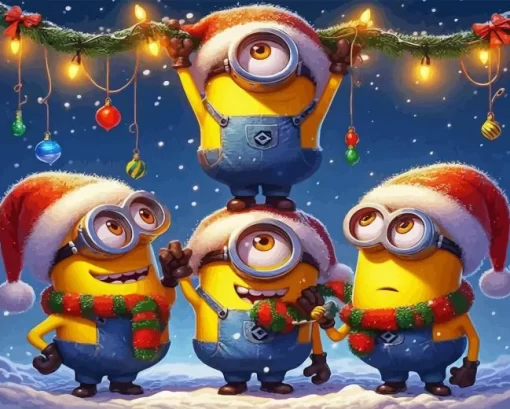 Christmas Minions Art Diamond Paintings