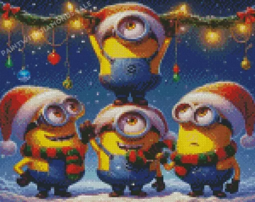 Christmas Minions Art Diamond Paintings