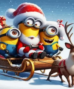 Minions Enjoying The Christmas Diamond Paintings