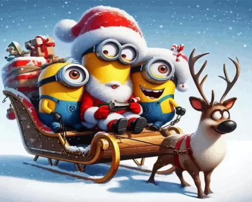 Minions Enjoying The Christmas Diamond Paintings