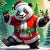 Christmas Panda Dancing Diamond Paintings