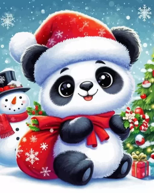 Christmas Panda Diamond Paintings