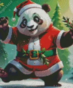 Christmas Panda Dancing Diamond Paintings