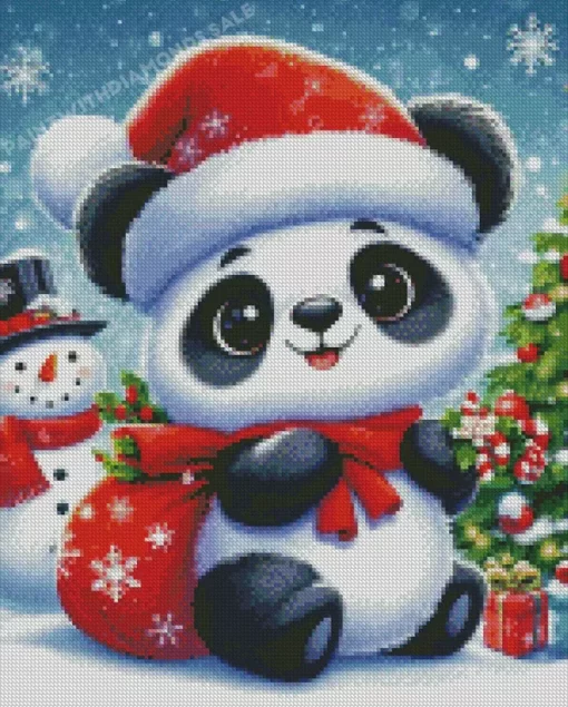 Christmas Panda Diamond Paintings