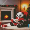 Christmas Panda Reading Diamond Paintings