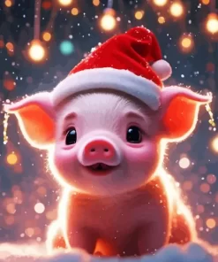 Christmas Pig Diamond Paintings