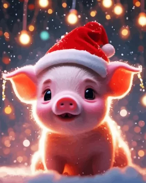 Christmas Pig Diamond Paintings