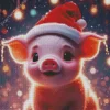 Christmas Pig Diamond Paintings