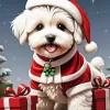 Christmas Puppy Art Diamond Paintings