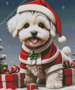 Christmas Puppy Art Diamond Paintings