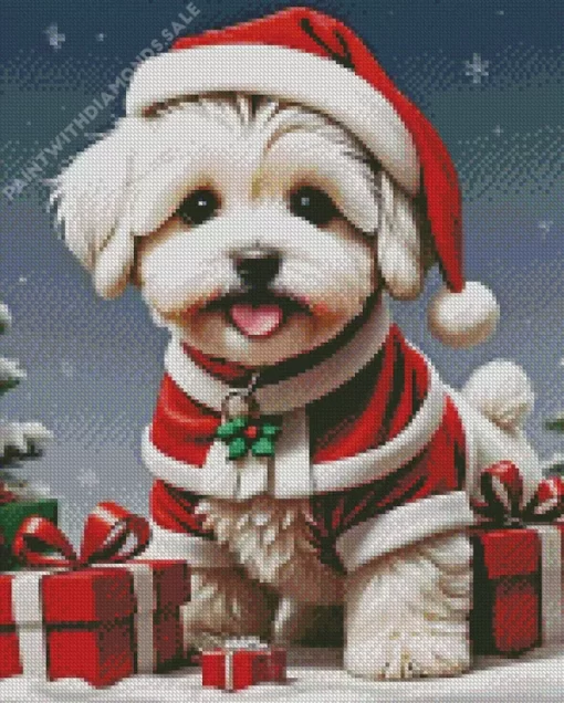 Christmas Puppy Art Diamond Paintings