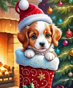 Christmas Puppy Diamond Paintings