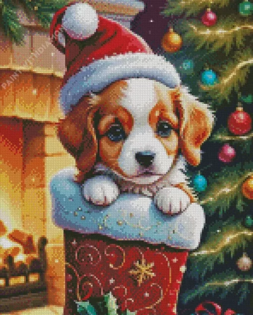 Christmas Puppy Diamond Paintings