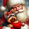 Christmas Santa And Dog Diamond Paintings