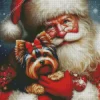 Christmas Santa And Dog Diamond Paintings