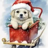 Christmas Snowy Dog Diamond Paintings