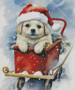 Christmas Snowy Dog Diamond Paintings