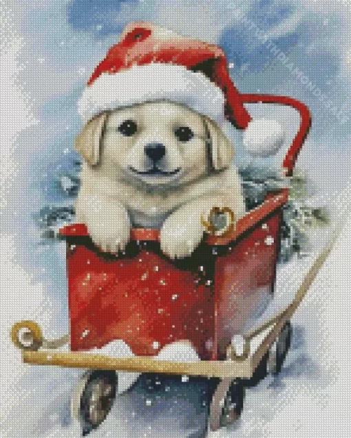 Christmas Snowy Dog Diamond Paintings