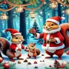 Squirrels Christmas Diamond Paintings