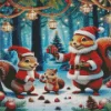 Squirrels Christmas Diamond Paintings