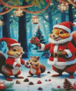 Squirrels Christmas Diamond Paintings