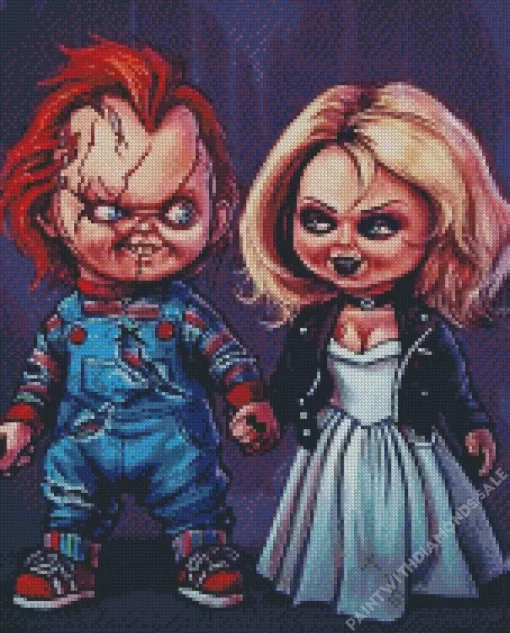 chucky and tiffany dolls Diamond Dotz