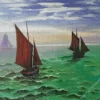 Fishing Boats At Sea Diamond Paintings