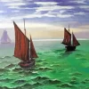 Fishing Boats At Sea Diamond Paintings