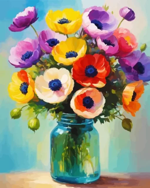 Colorful Anemone Art Diamond Painting