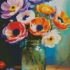 Colorful Anemone In Jar Diamond Painting