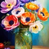 Colorful Anemone In Jar Diamond Painting