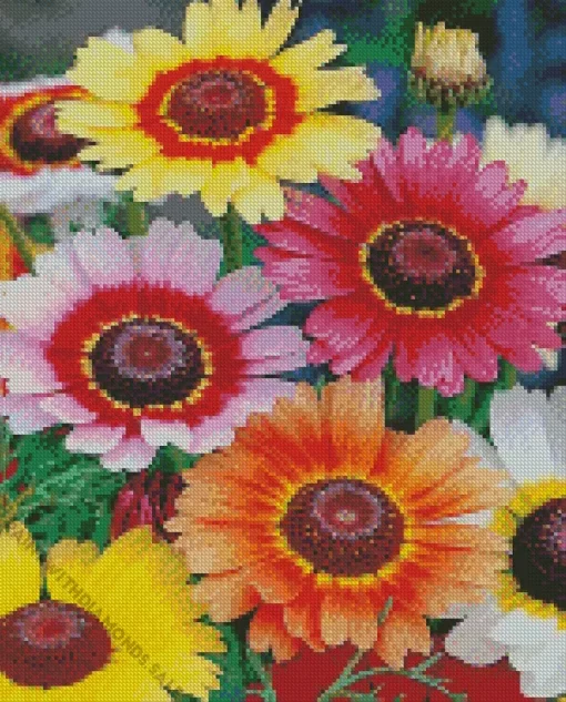 Colorful Chrysanthemum Diamond Painting