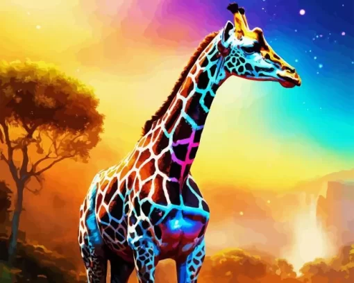 Colorful Giraffe Diamond Painting