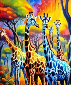 Colorful Giraffes Diamond Painting