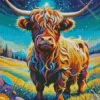 Colorful Highland Cow Diamond Painting